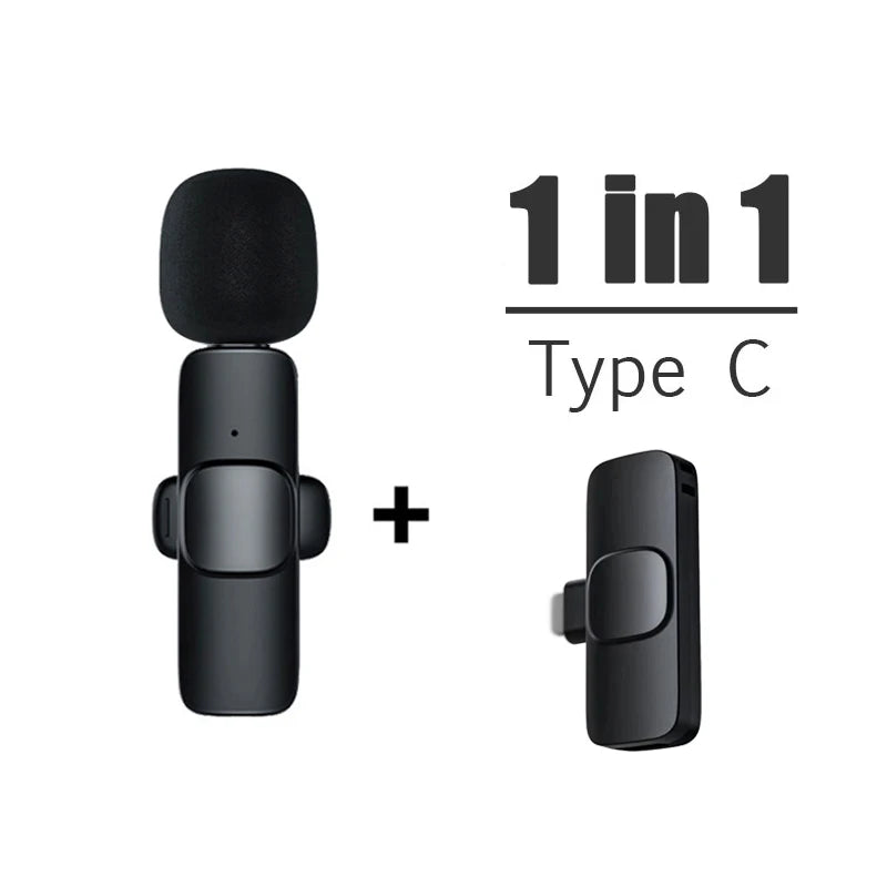 Lavalier Wireless Bluetooth Microphone Portable Audio Video Recording Mini Mic for Live Broadcast Gaming Phone Type-C