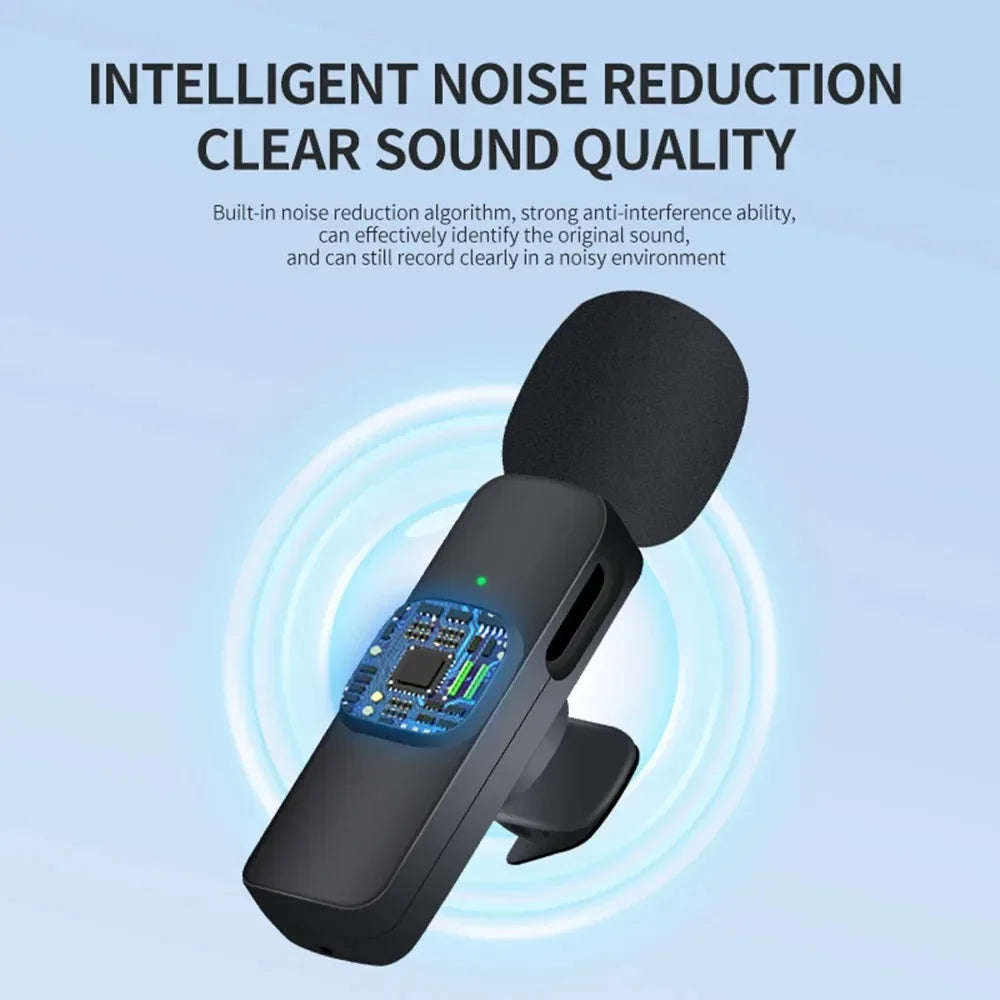 Lavalier Wireless Bluetooth Microphone Portable Audio Video Recording Mini Mic for Live Broadcast Gaming Phone Type-C