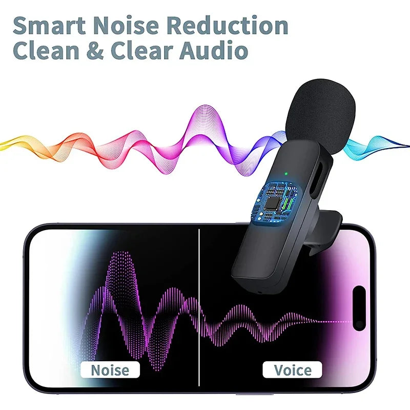 Lavalier Wireless Bluetooth Microphone Portable Audio Video Recording Mini Mic for Live Broadcast Gaming Phone Type-C