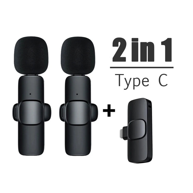 Lavalier Wireless Bluetooth Microphone Portable Audio Video Recording Mini Mic for Live Broadcast Gaming Phone Type-C